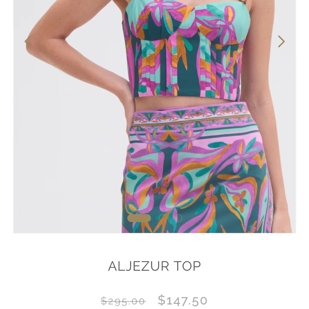 PATBOColorful Patterned Crop Top and Skirt Set
